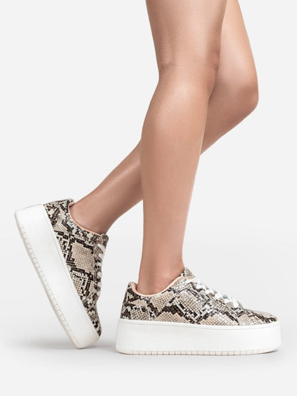 Hero | Brown Python Sneakers by J.Adams – Don't Panic Shoes