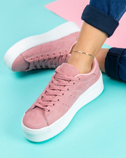 Hero | Dusty Pink Suede Sneakers by J.Adams – Don't Panic Shoes