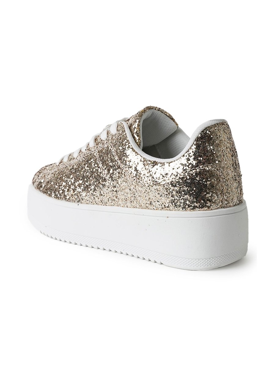 Hero | Gold Glitter Sneakers by J.Adams – Don't Panic Shoes