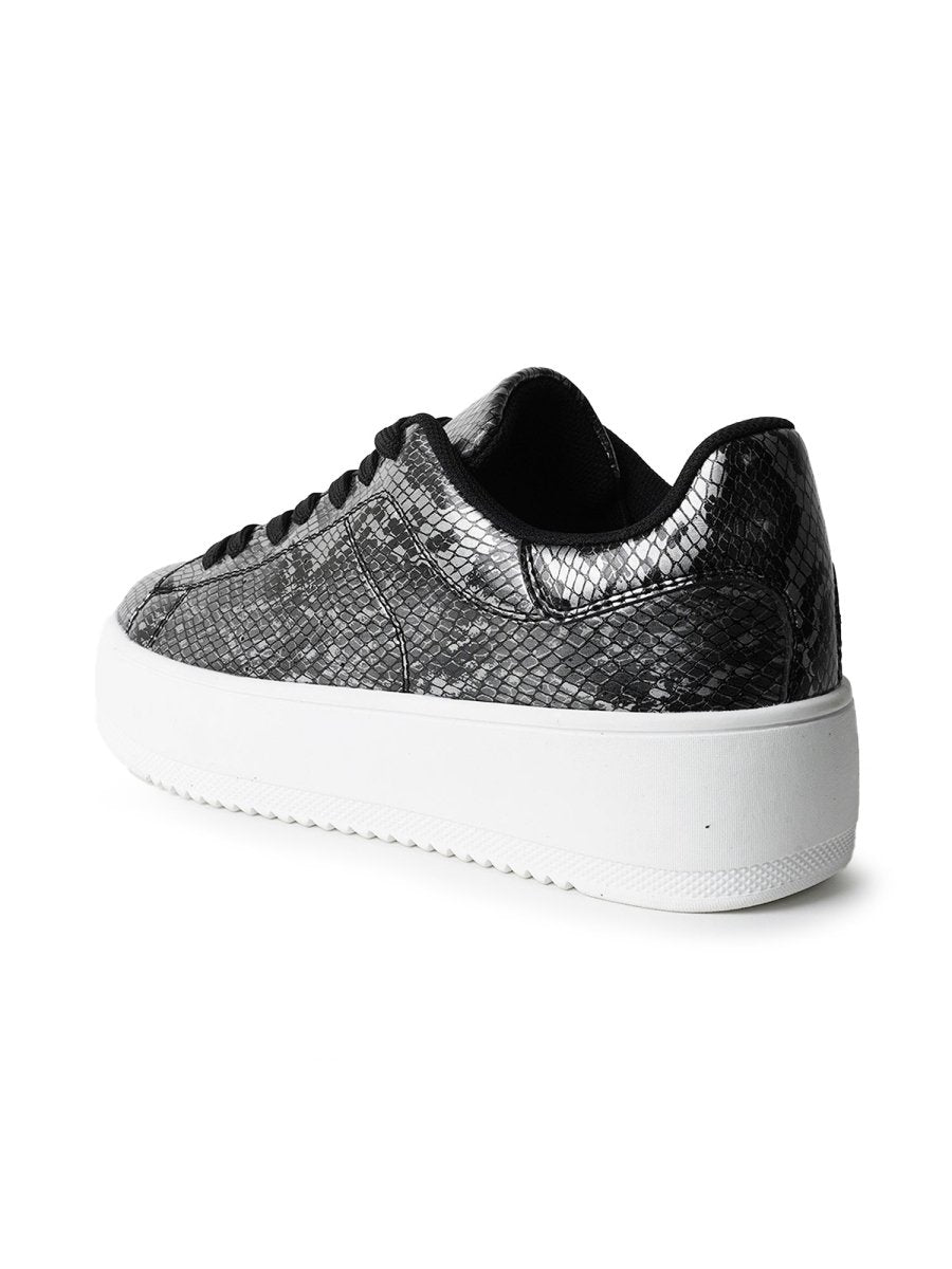 Hero | Gunmetal Snake Sneakers by J.Adams – Don't Panic Shoes
