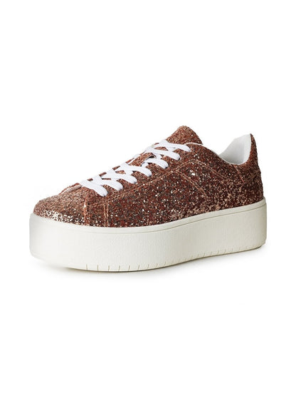Hero | Rose Gold Glitter Sneakers by J.Adams – Don't Panic Shoes