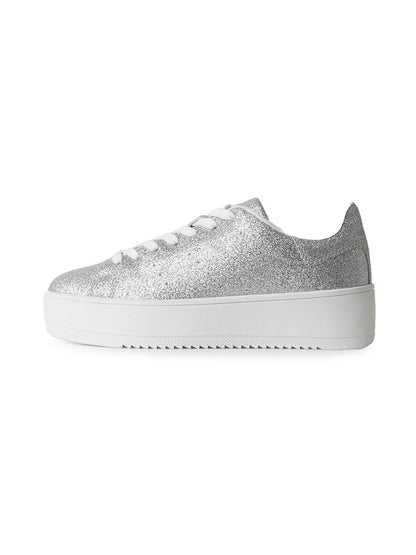 Hero | Silver Fine Glitter Sneakers by J.Adams – Don't Panic Shoes
