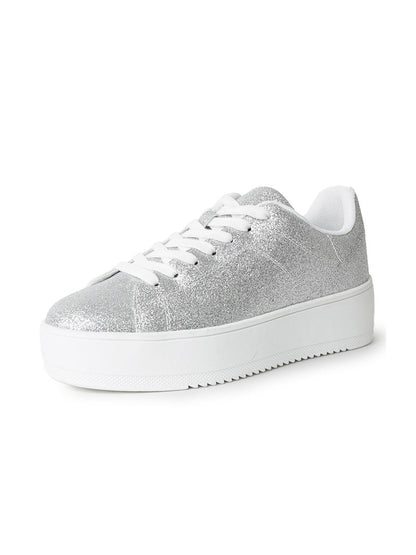 Hero | Silver Fine Glitter Sneakers by J.Adams – Don't Panic Shoes