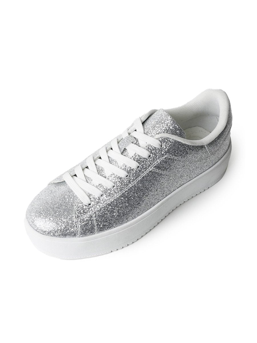 Hero | Silver Glitter Sneakers by J.Adams – Don't Panic Shoes