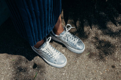 Hero | Silver Glitter Sneakers by J.Adams – Don't Panic Shoes