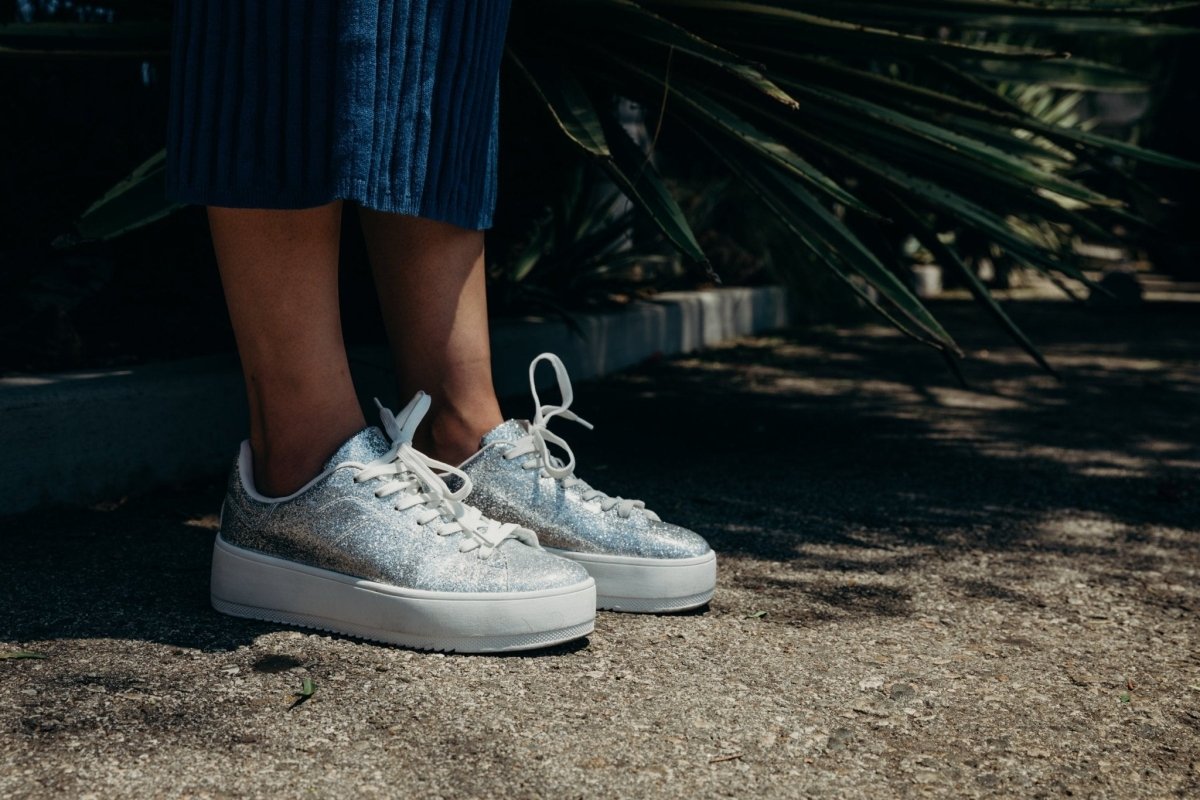 Hero | Silver Glitter Sneakers by J.Adams – Don't Panic Shoes