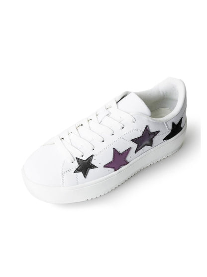 Hero | White Multi Star Sneakers by J.Adams – Don't Panic Shoes