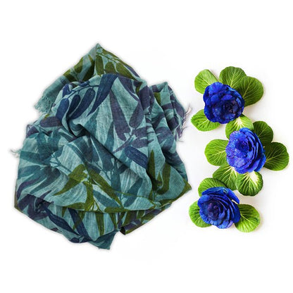 Hokusai Petroleum 73 Bamboo Fiber Print Textile Inspired Art Bamboo Scarves by Mar Soreli – Don't Panic Shoes