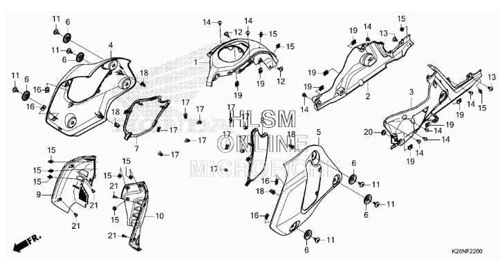 Honda Grom Oem Shroud Hardware Metal by Howling Moto – Don't Panic Shoes