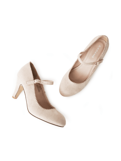 Honey | Beige Suede Heels by J.Adams – Don't Panic Shoes