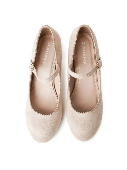 Honey | Beige Suede Heels by J.Adams – Don't Panic Shoes