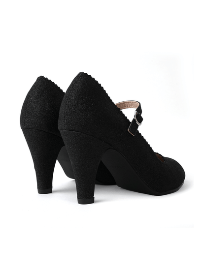 Honey | Black Glitter Heels by J.Adams – Don't Panic Shoes