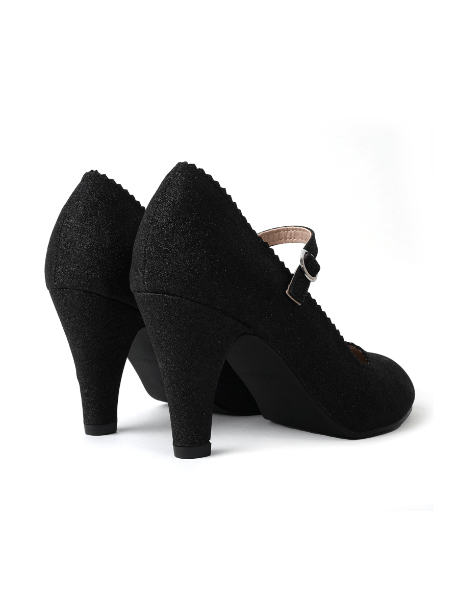 Honey | Black Glitter Heels by J.Adams – Don't Panic Shoes