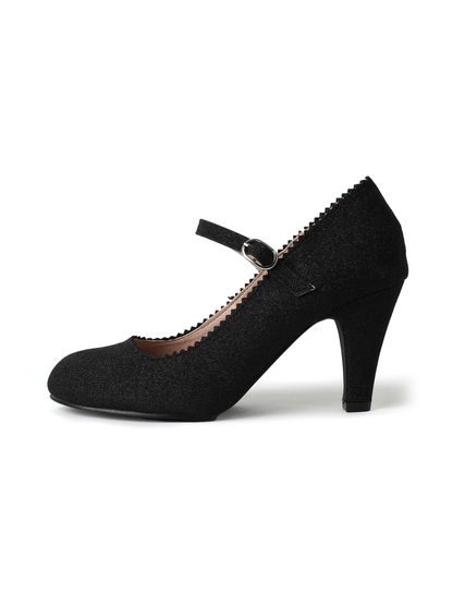 Honey | Black Glitter Heels by J.Adams – Don't Panic Shoes