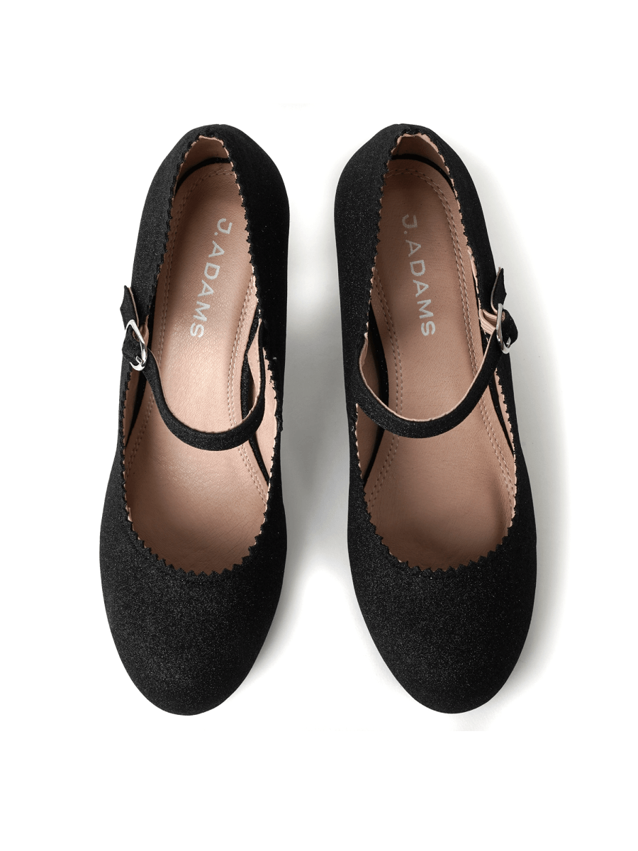 Honey | Black Glitter Heels by J.Adams – Don't Panic Shoes