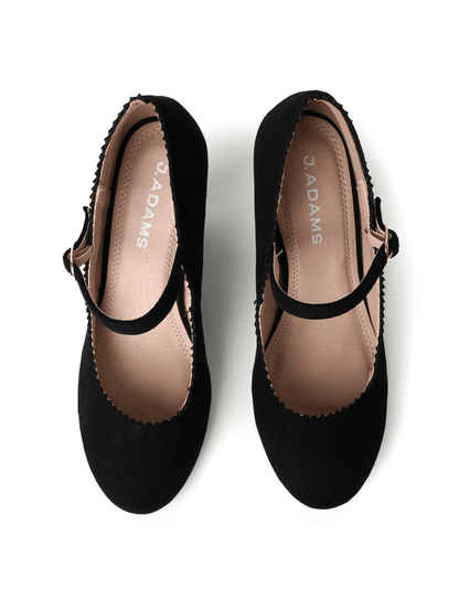 Honey | Black Suede Heels by J.Adams – Don't Panic Shoes