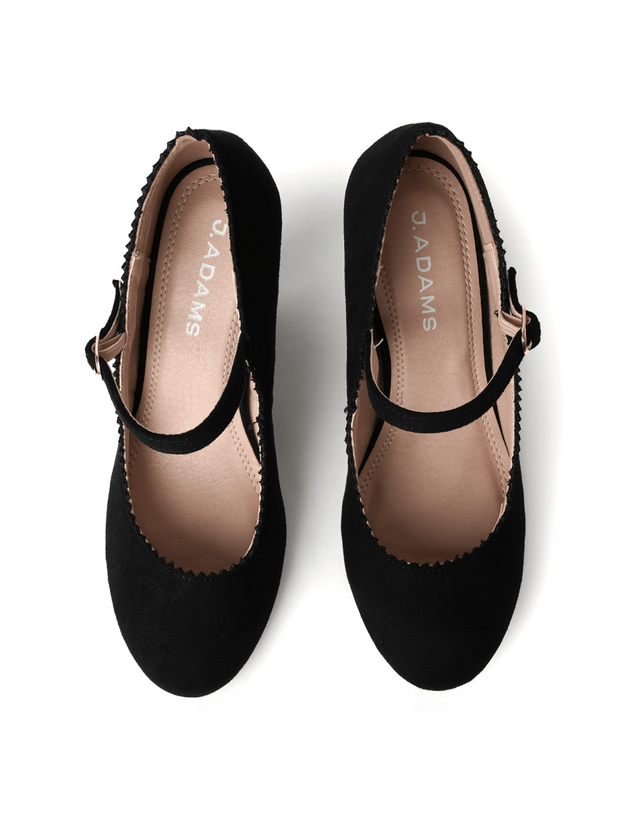 Honey | Black Suede Heels by J.Adams – Don't Panic Shoes