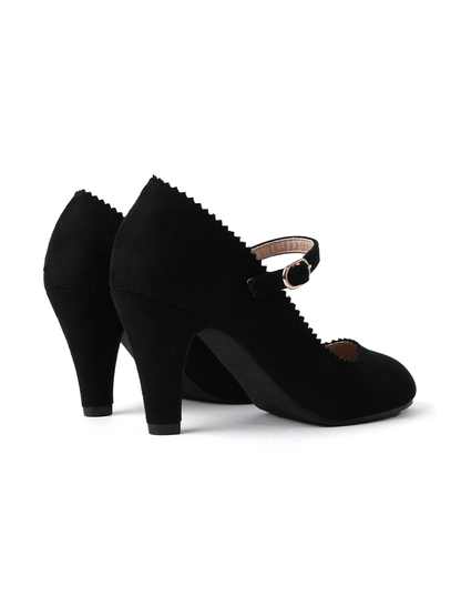 Honey | Black Suede Heels by J.Adams – Don't Panic Shoes