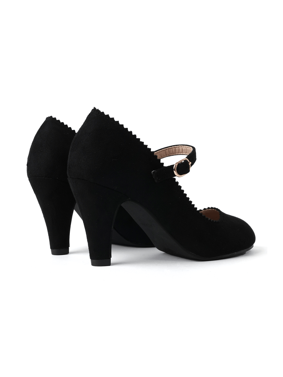 Honey | Black Suede Heels by J.Adams – Don't Panic Shoes