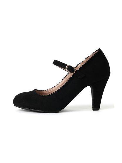 Honey | Black Suede Heels by J.Adams – Don't Panic Shoes