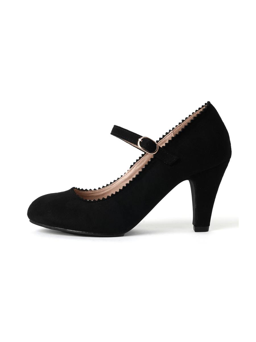 Honey | Black Suede Heels by J.Adams – Don't Panic Shoes