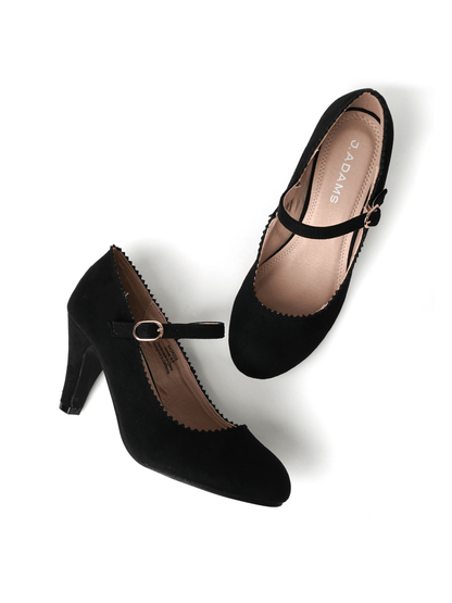 Honey | Black Suede Heels by J.Adams – Don't Panic Shoes