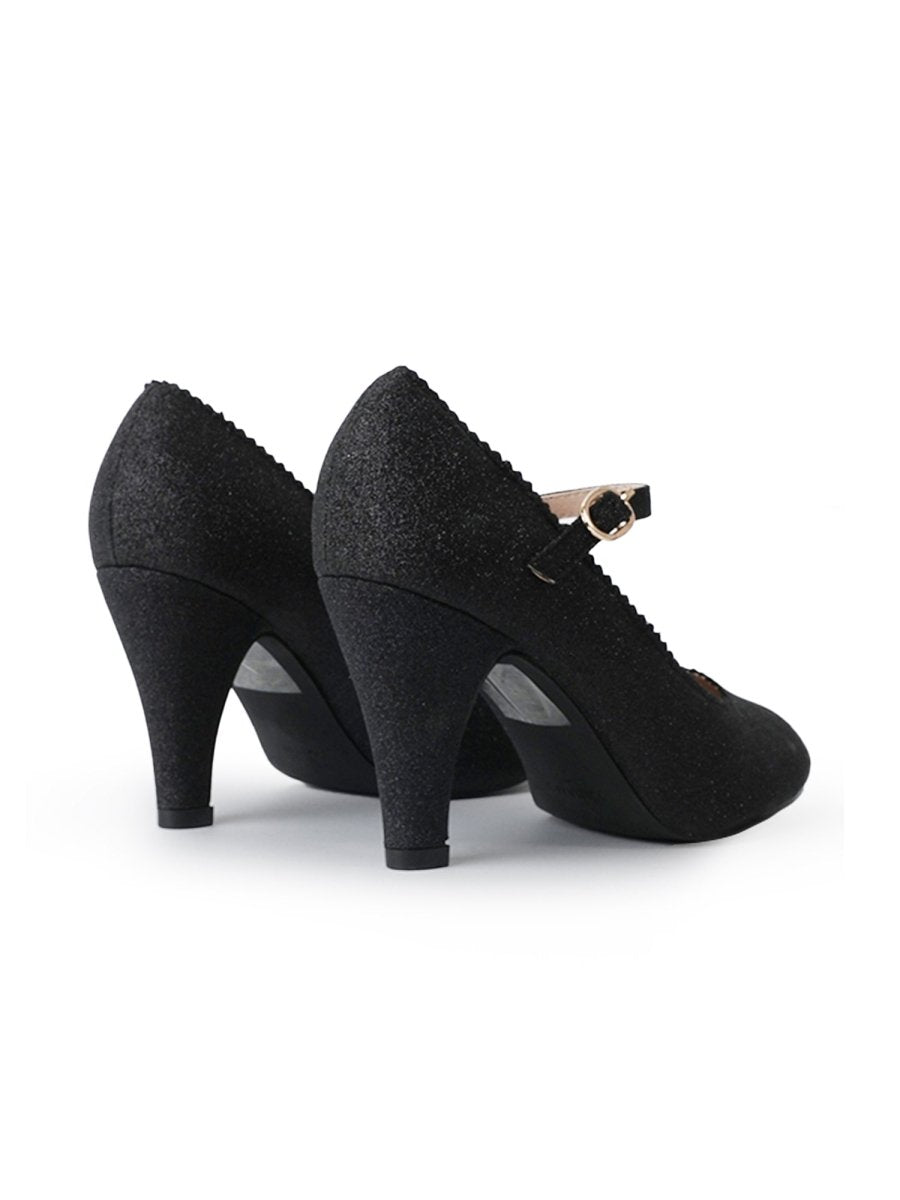Honey | Fine Black Glitter Heels by J.Adams – Don't Panic Shoes