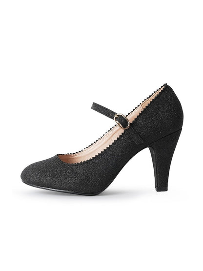 Honey | Fine Black Glitter Heels by J.Adams – Don't Panic Shoes