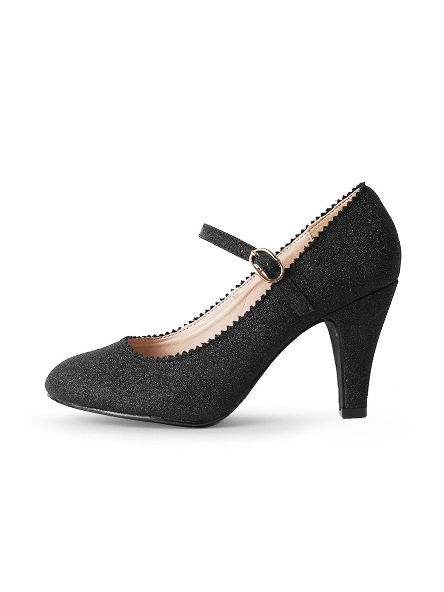 Honey | Fine Black Glitter Heels by J.Adams – Don't Panic Shoes