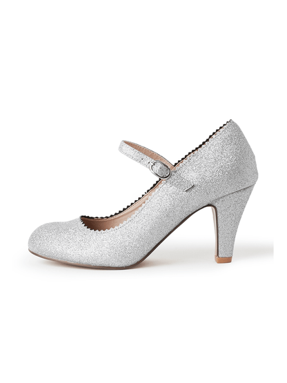 Honey | Silver Glitter Heels by J.Adams – Don't Panic Shoes