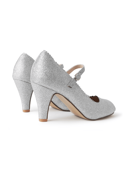 Honey | Silver Glitter Heels by J.Adams – Don't Panic Shoes