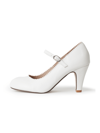 Honey | White Heels by J.Adams – Don't Panic Shoes