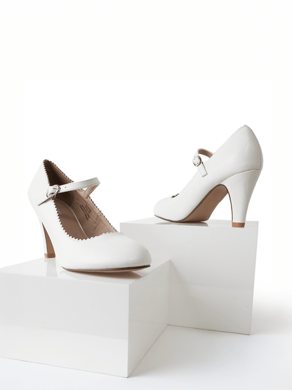 Honey | White Heels by J.Adams – Don't Panic Shoes