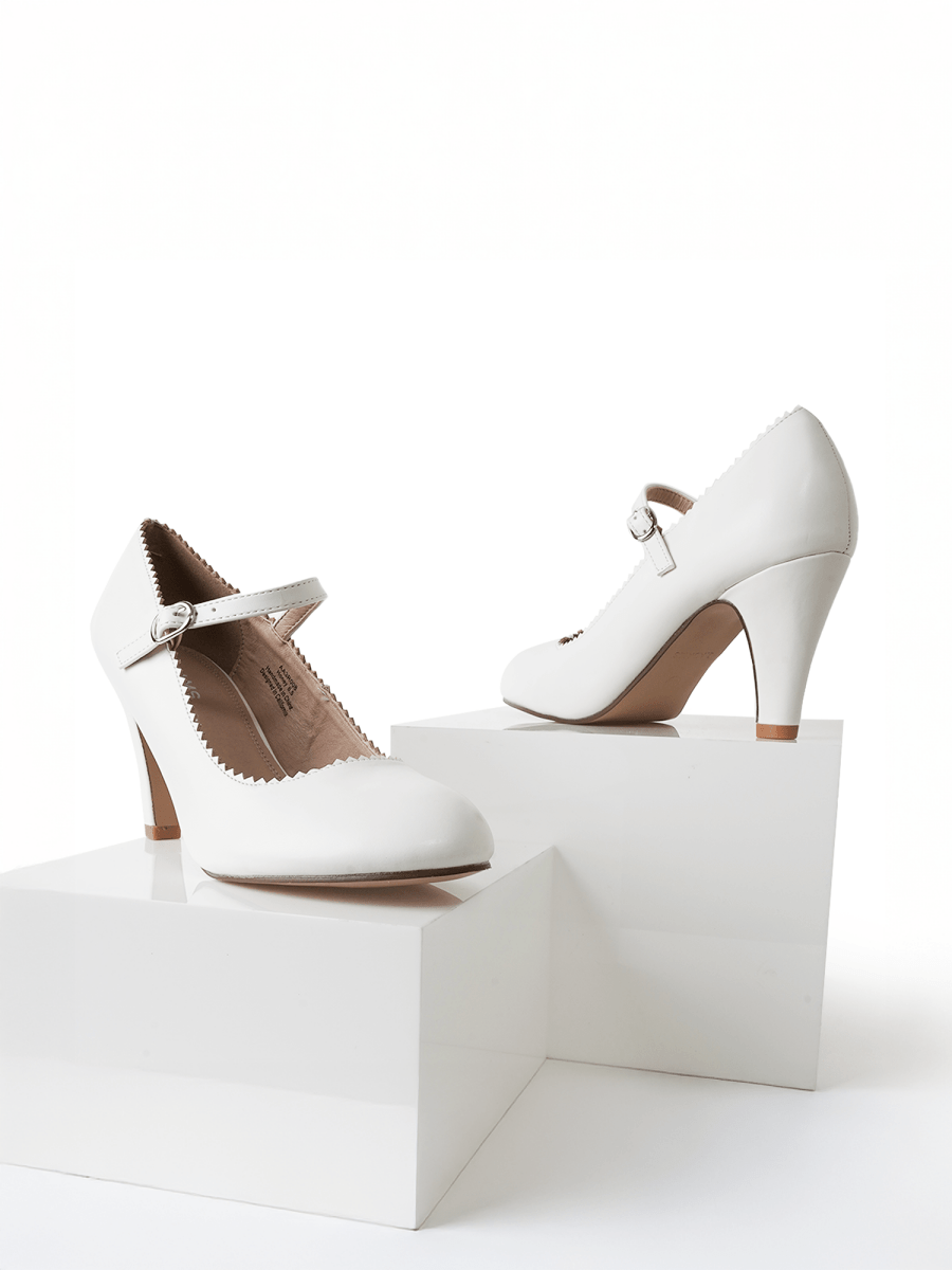 Honey | White Heels by J.Adams – Don't Panic Shoes