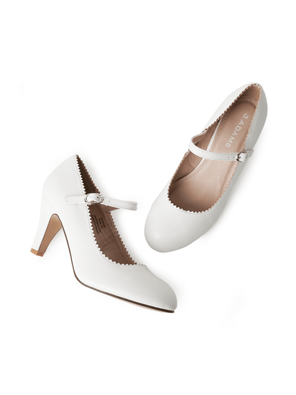 Honey | White Heels by J.Adams – Don't Panic Shoes