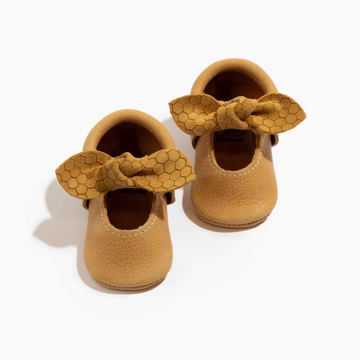 Honeycomb Knotted Bow Baby Shoe Knotted Bow Mocc by Freshly Picked – Don't Panic Shoes