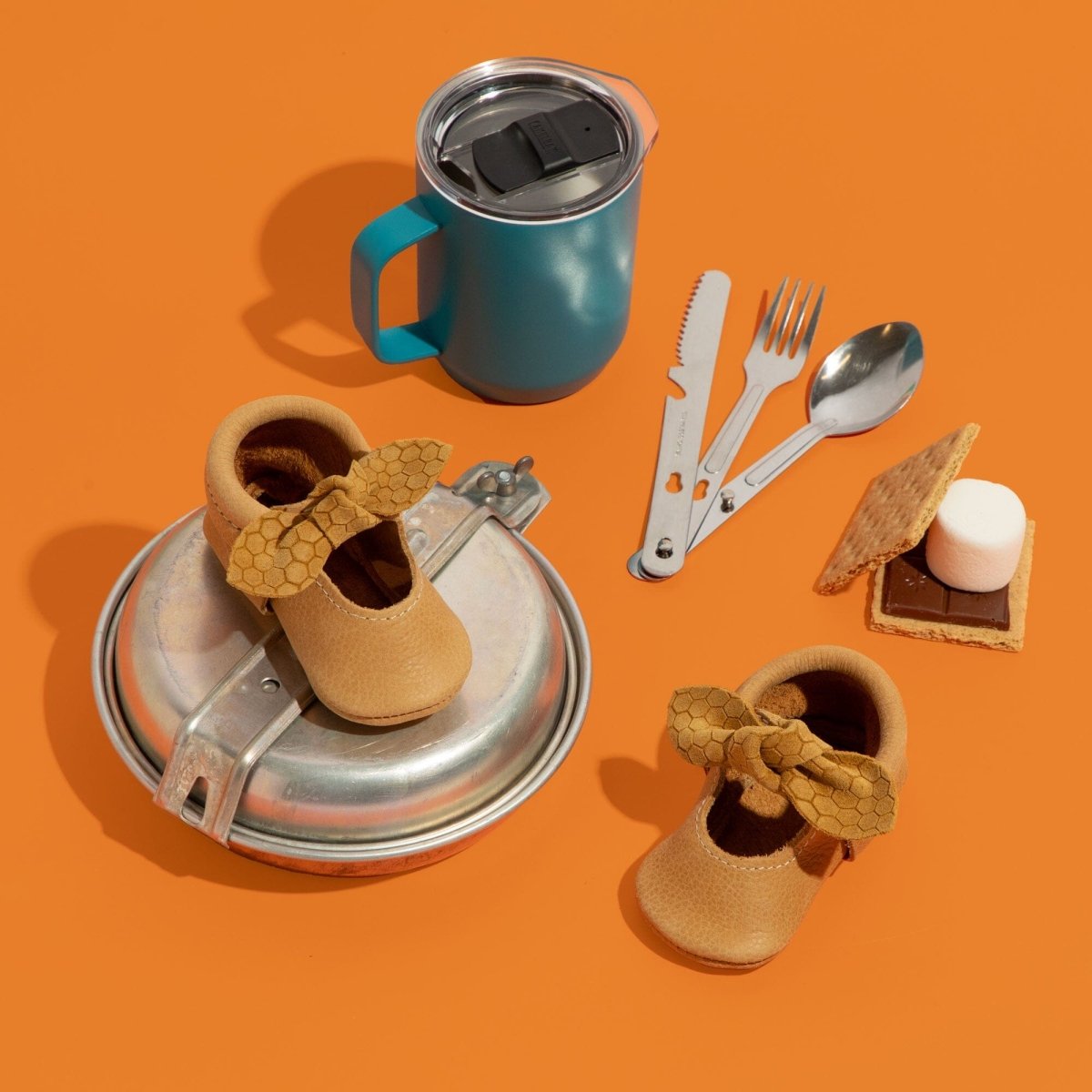 Honeycomb Knotted Bow Baby Shoe Knotted Bow Mocc by Freshly Picked – Don't Panic Shoes