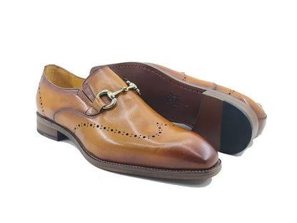 Horsebit Wingtip Loafer Calfskin Burnished Kl901 - 01 Shoes by Carrucci Shoes – Don't Panic Shoes