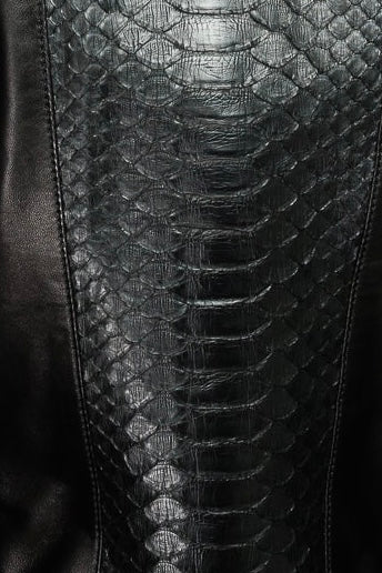 The Nayro Pythn Black Leather Women Jacket