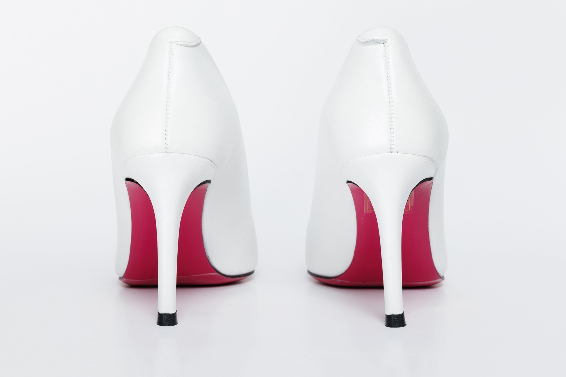 Vinci Leather Shoes The Ege White Leather Pump Fuchsia Sole Women Shoe