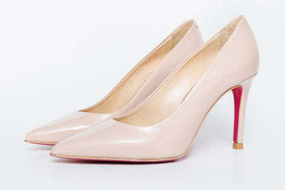 The Ege Cream Leather Pump Fuchsia Sole Women Shoe
