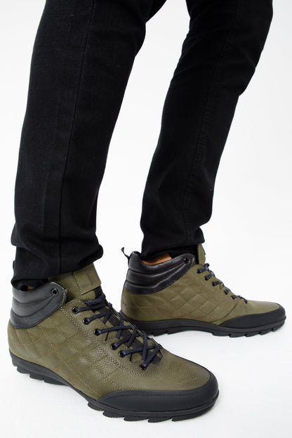 The Riga Green Suede Leather Casual Lace-Up Men Boots Final Sale!
