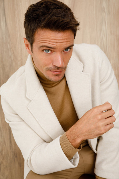 The Wellington Tan Handwoven Leather Men Boot with a Zipper