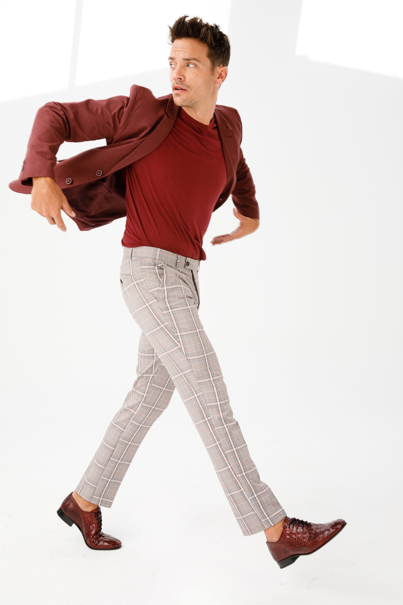 The Randor Burgundy Crocodile Leather Oxford Men Shoe