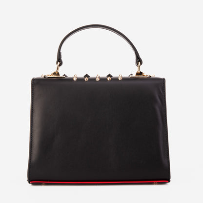 The Infanta Black Spike Leather Handbag