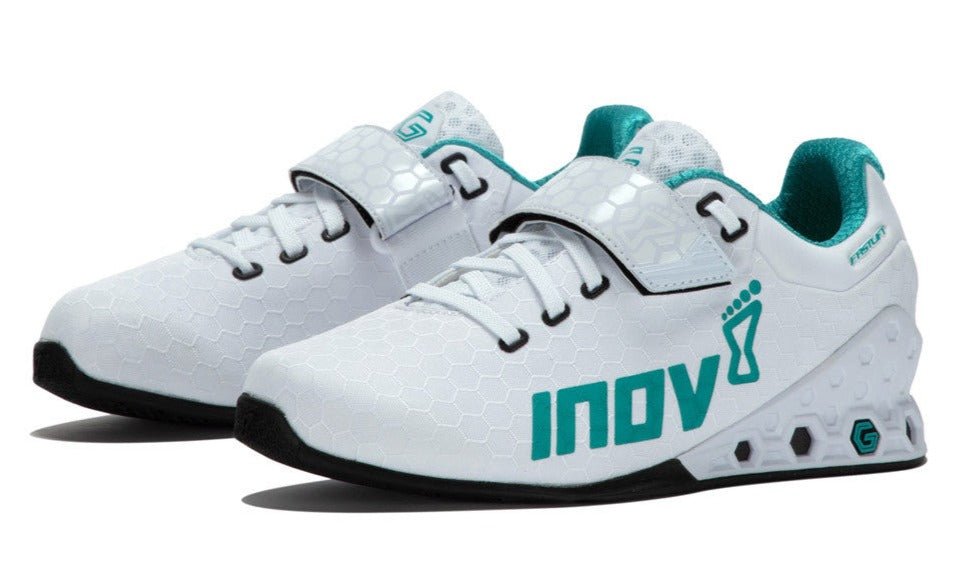 Inov8 FaStlift Power G 380 Women’s Weightlifting Training Shoes White Teal 001057 - Whtl - S - 01 Footwear by Inov - 8 – Don't Panic Shoes