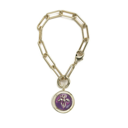 Iris Carondelet Bracelet With Enameled Flower Pendant Bracelets by Rahya Jewelry Design – Don't Panic Shoes