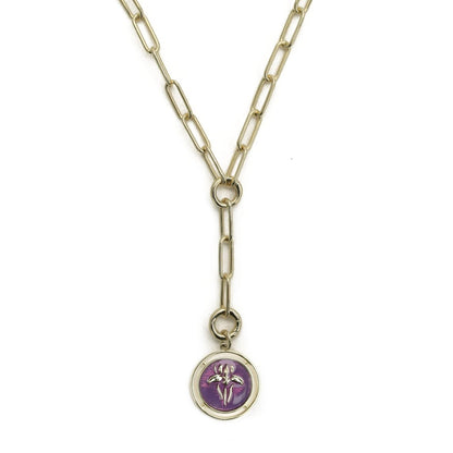 Iris Carondelet Necklace With Enameled Flower Pendant Necklaces by Rahya Jewelry Design – Don't Panic Shoes