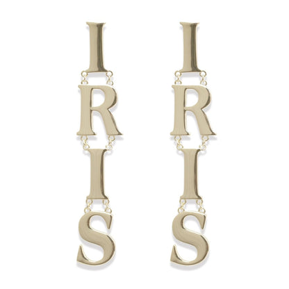 Iris Letters Statement Earrings Earrings by Rahya Jewelry Design – Don't Panic Shoes
