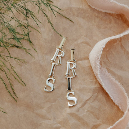 Iris Letters Statement Earrings Earrings by Rahya Jewelry Design – Don't Panic Shoes